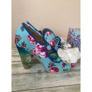 Irregular Choice “Can’t Touch This” Mint Floral Shoes Heels w/ Box – Sz 9.5 EUC